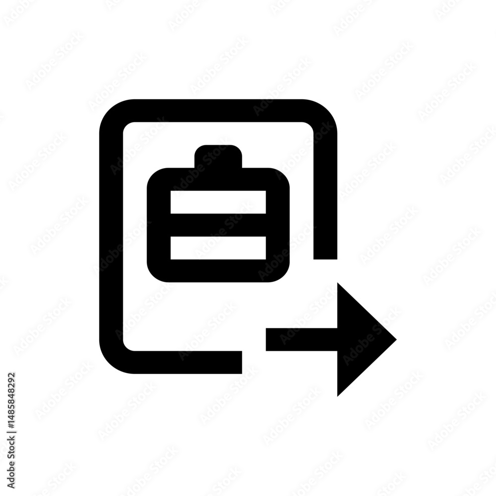 Poster illustration of a battery inside a rounded square with an arrow pointing to the right side of the sq