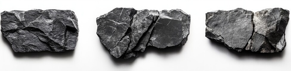Textured Gray Stone Fragments