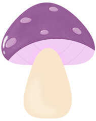 The purple mushroom on a white background.
