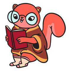 Cartoon flat squirrel