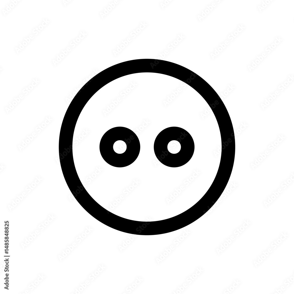 Poster a simple graphic representation of a face comprised of a circle and two smaller circles inside it