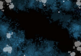 Abstract Splashed Black And Blue Watercolour Background