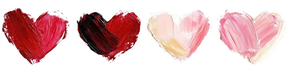Heart-Shaped Abstract Paint Strokes
