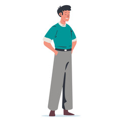 Man with hands in pocket character