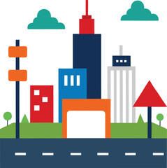 Naklejka premium vector illustration of a factory