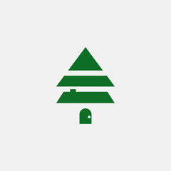 Modern Minimalist Pine House Logo