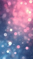 Ethereal dreamscape of pink and blue bokeh lights against a cosmic backdrop