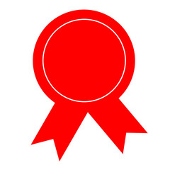 Red Award Ribbon Badge Blank Circle Template for Achievement, Recognition, and Celebration Designs