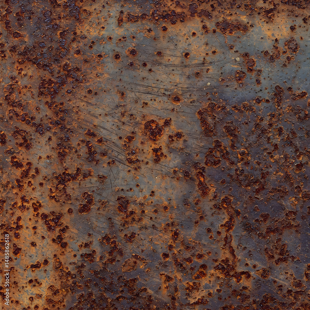 Aufkleber a macro view shows the intricate patterns and textures of a heavily rusted and weathered metal surfa
