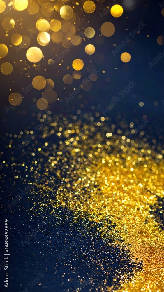 Poster a shimmering gold glitter background sparkles with tiny flecks of light, creating a luxurious and fe