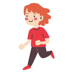 Redhead girl character running