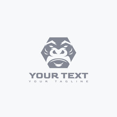 Gorilla silver design logo template