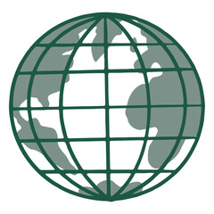 Green earth globe icon