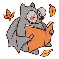 Cute bat color stroke reading