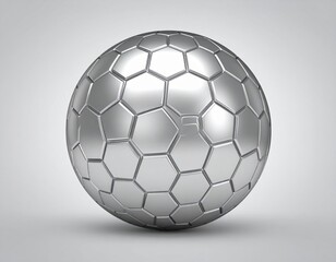 Fototapeta premium Metallic Soccer Ball With Hexagonal Pattern