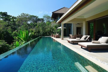 Fototapeta premium Luxurious Tropical Villa with Infinity Pool
