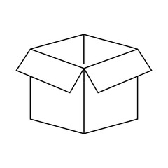 Linear icons of box. Cardboard packaging box for delivery.	