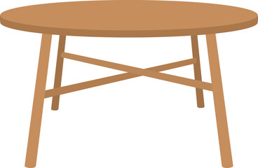 Illustration of wooden coffee table.  Home furniture isolated on white background