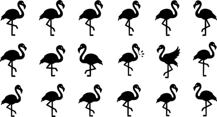 Obraz premium Flamingo Logo. Icon design. Template elements 