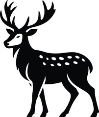 Antlers deer logo style silhouette, Deer graphic for branding