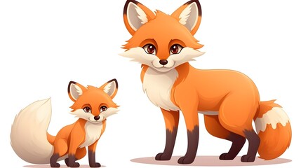 Obraz premium Adorable Fox with Two Blank Signs for Custom Text, Wildlife Advertising Concept