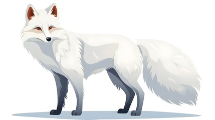 Cute Cartoon Vector Illustration of a Polar Fox for Creative Projects