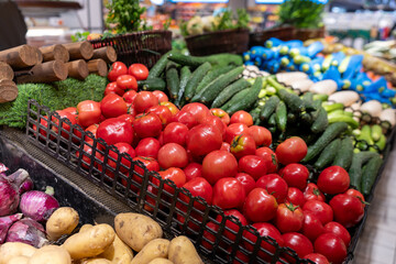 Fresh Produce Display at a Grocery Store