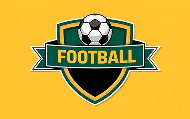 Football Emblem with Soccer Ball and Shield