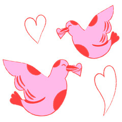 Pássaros Dia dos Namorados Ilustração