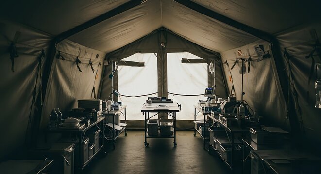 Medical Tent Interior with Equipment