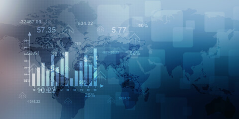 2d illustration Stock market online business concept. business Graph 