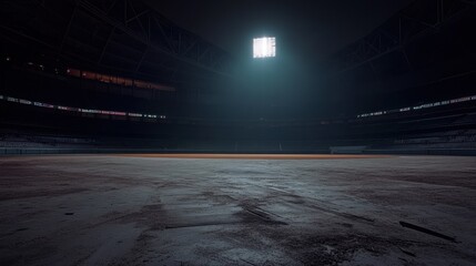 empty baseball stadium at night