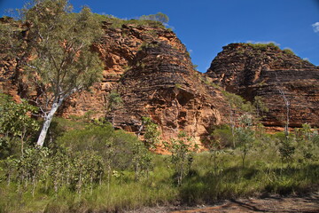 Rock formation at the Gerliwany-gerring Banan Trail in Mirima National Park, Kimberley, Western Australia, Australia
