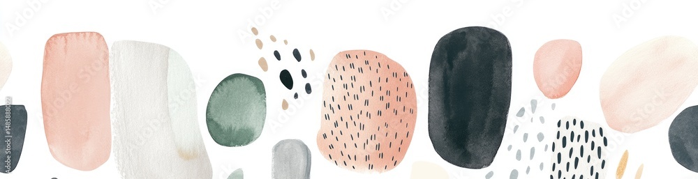 Poster abstract shapes in soft colors and textures