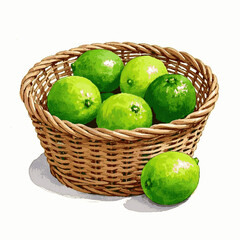 Verdant Glow in Watercolor Flow lime isolated vector illustration svg