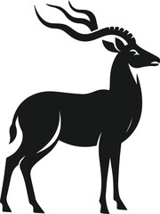 Wildlife animal vector silhouette antelope isolated