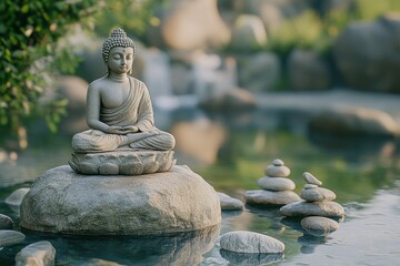 Buddha Statue Meditation Zen Garden