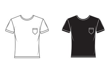 T-shirt icon. Simple flat, outline, solid style. Tee symbol, linear style sign for mobile concept and web design. Glyph, line vector illustration isolated on white background. icon t shirt eps 10
