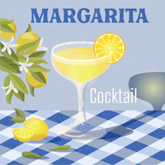 Margarita, poster, retro, wintage, cocktail, drink