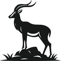 Wildlife animal vector silhouette antelope isolated