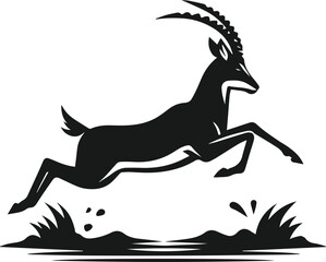 Wildlife animal vector silhouette antelope isolated
