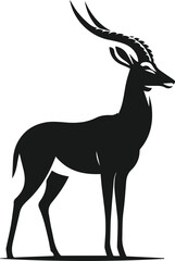 Wildlife animal vector silhouette antelope isolated