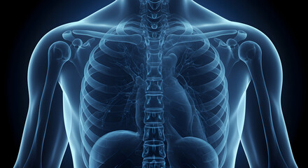 Lungs, Clavicle, Scapula, Human Anatomy Rib Cage, Heart, and Shoulders