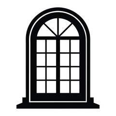 a window silhouette illustration on white background.