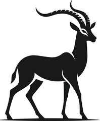 Wildlife animal vector silhouette antelope isolated