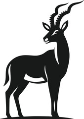 Fototapeta premium Wildlife animal vector silhouette antelope isolated