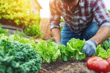 Farmer Harvesting Fresh Vegetables
