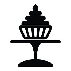 cupcake stand silhouette icon