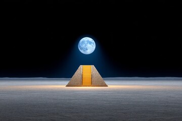 a realistic capture of the tranquility base with lighting from the module