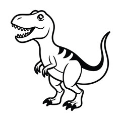 dinosaur t rex outline cartoon.